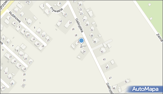 Dojazdów, Galicyjska, 22, mapa Dojazdów