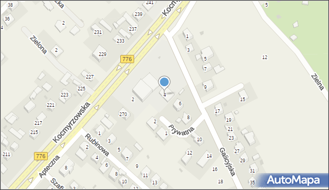 Dojazdów, Galicyjska, 4, mapa Dojazdów