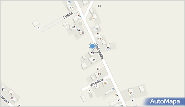 Dojazdów, Galicyjska, 78, mapa Dojazdów