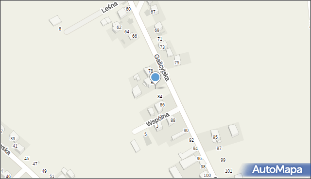 Dojazdów, Galicyjska, 82, mapa Dojazdów