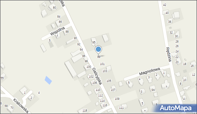 Dojazdów, Galicyjska, 99, mapa Dojazdów