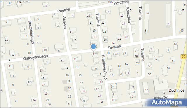 Duchnice, Gałczyńskiego Konstantego Ildefonsa, 1, mapa Duchnice