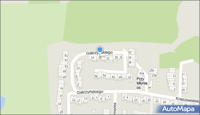 Elbląg, Gałczyńskiego Konstantego Ildefonsa, 18, mapa Elbląga