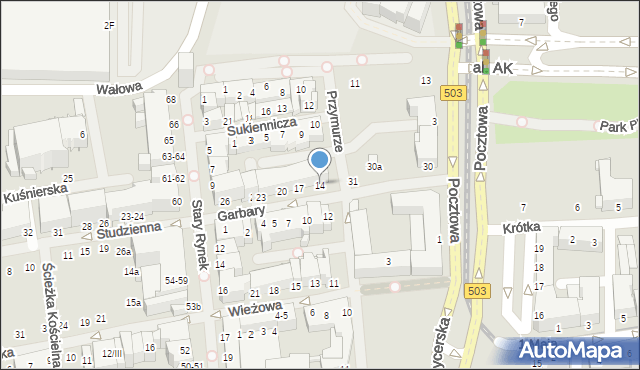 Elbląg, Garbary, 14, mapa Elbląga