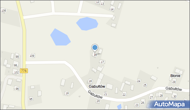 Gabułtów, Gabułtów, 16, mapa Gabułtów