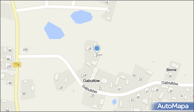 Gabułtów, Gabułtów, 17, mapa Gabułtów