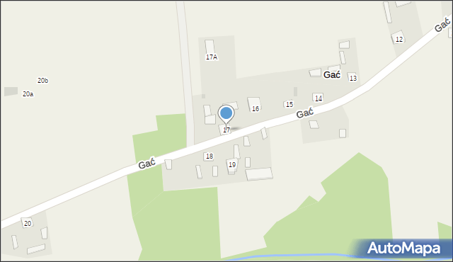 Gać, Gać, 17, mapa Gać