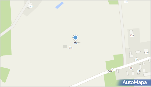 Gać, Gać, 20b, mapa Gać