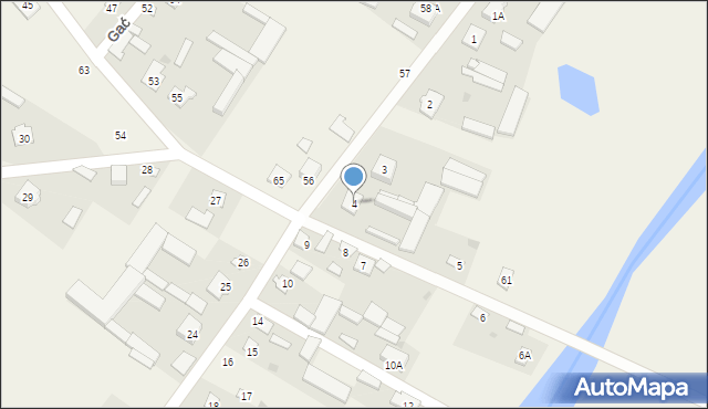 Gać, Gać, 4, mapa Gać