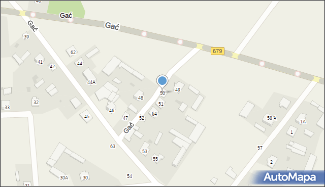 Gać, Gać, 50, mapa Gać