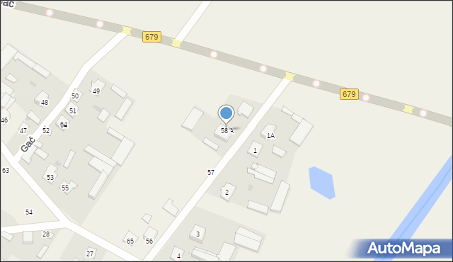 Gać, Gać, 58A, mapa Gać