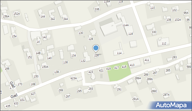 Gać, Gać, 126, mapa Gać