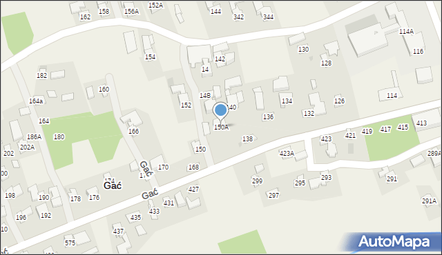 Gać, Gać, 150A, mapa Gać