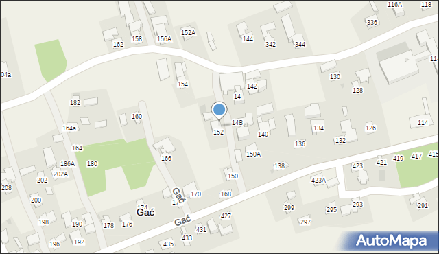 Gać, Gać, 152B, mapa Gać