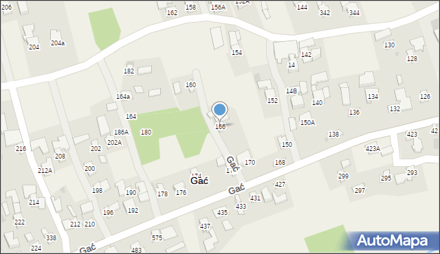 Gać, Gać, 166, mapa Gać