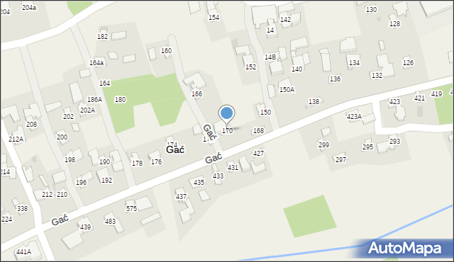 Gać, Gać, 170, mapa Gać