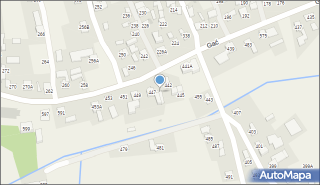 Gać, Gać, 447a, mapa Gać