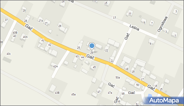 Gać, Gać, 23, mapa Gać