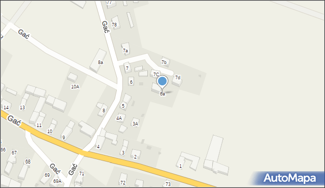 Gać, Gać, 6a, mapa Gać