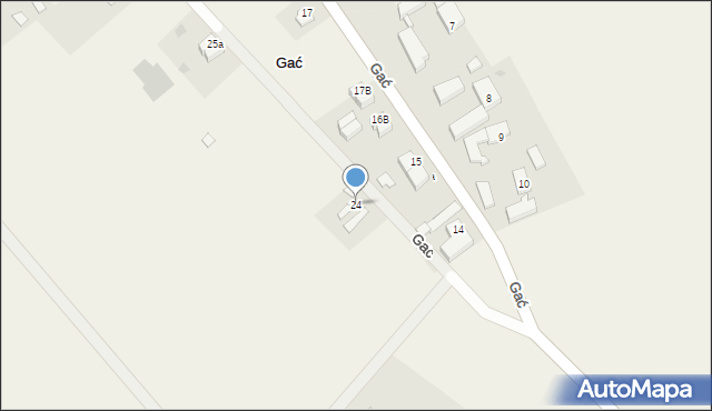 Gać, Gać, 24, mapa Gać