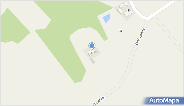 Gać, Gać, 32, mapa Gać