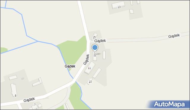 Gądek, Gądek, 12, mapa Gądek