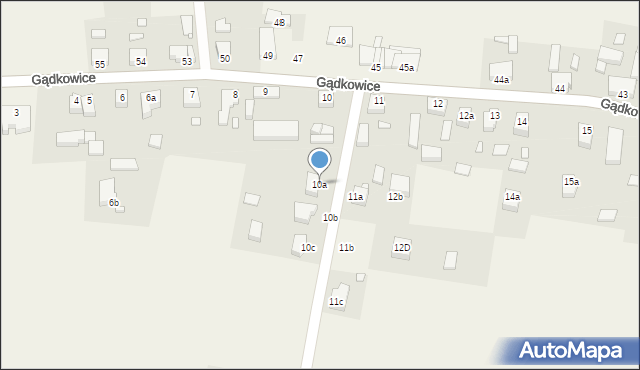 Gądkowice, Gądkowice, 10a, mapa Gądkowice
