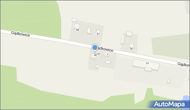 Gądkowice, Gądkowice, 1a, mapa Gądkowice