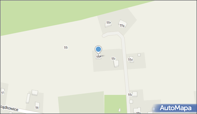 Gądkowice, Gądkowice, 55P, mapa Gądkowice