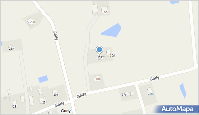 Gady, Gady, 30A, mapa Gady