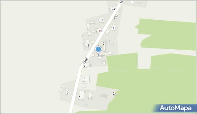 Gaj, Gaj, 6A, mapa Gaj