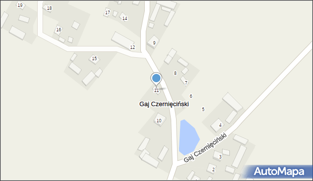Gaj Czernięciński, Gaj Czernięciński, 11, mapa Gaj Czernięciński