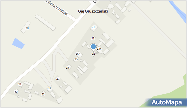 Gaj Gruszczański, Gaj Gruszczański, 44, mapa Gaj Gruszczański