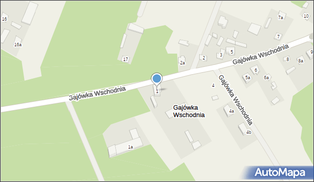 Gajówka Wschodnia, Gajówka Wschodnia, 1, mapa Gajówka Wschodnia