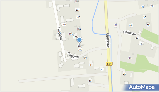 Gałęzów, Gałęzów, 101, mapa Gałęzów