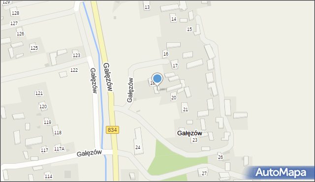 Gałęzów, Gałęzów, 19, mapa Gałęzów