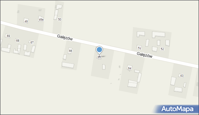 Gałęzów, Gałęzów, 65, mapa Gałęzów