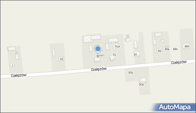 Gałęzów, Gałęzów, 92, mapa Gałęzów