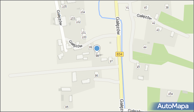 Gałęzów, Gałęzów, 98, mapa Gałęzów