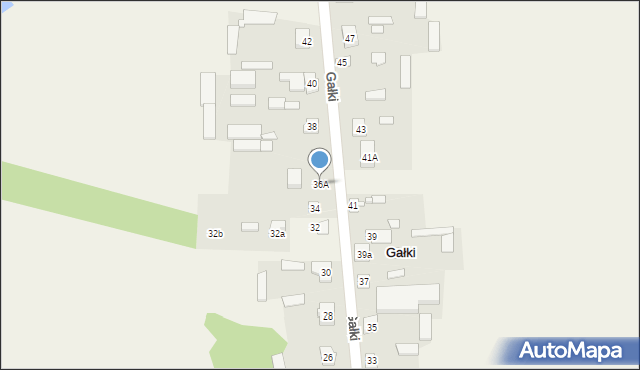 Gałki, Gałki, 36A, mapa Gałki