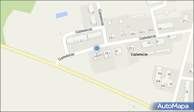 Galwiecie, Galwiecie, 12/1, mapa Galwiecie