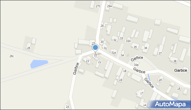 Garbce, Garbce, 22, mapa Garbce