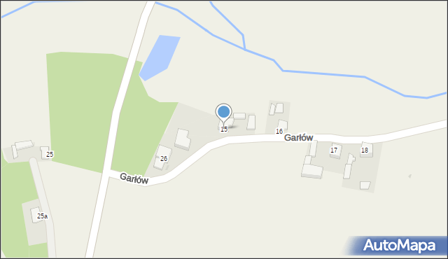 Garłów, Garłów, 15, mapa Garłów