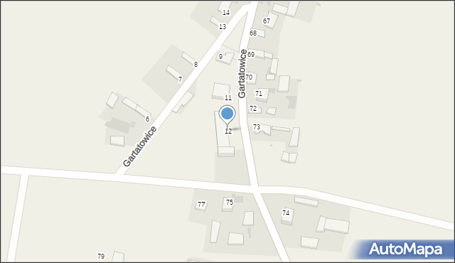Gartatowice, Gartatowice, 12, mapa Gartatowice