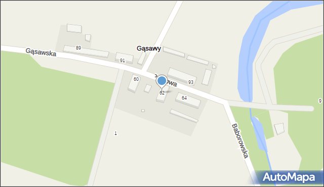 Gąsawy, Gąsawska, 62, mapa Gąsawy