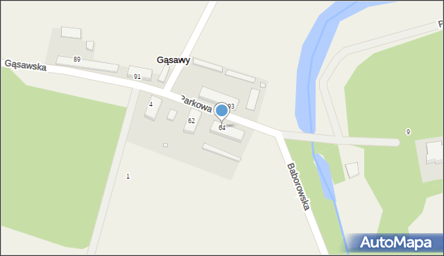 Gąsawy, Gąsawska, 64, mapa Gąsawy