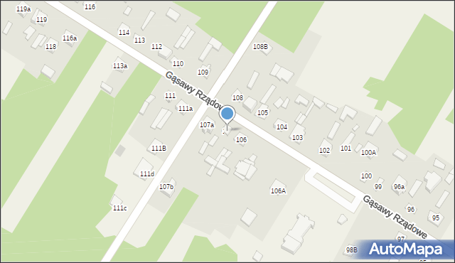 Gąsawy Rządowe, Gąsawy Rządowe, 107, mapa Gąsawy Rządowe
