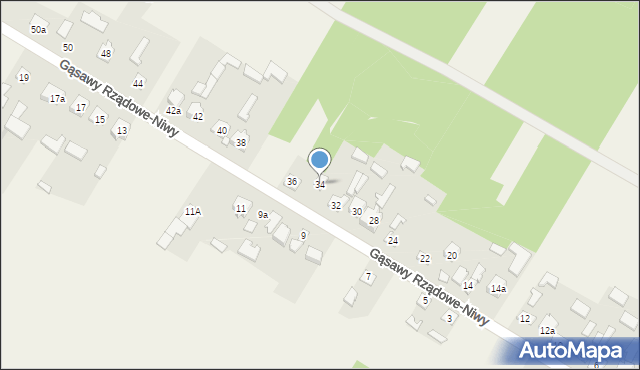 Gąsawy Rządowe-Niwy, Gąsawy Rządowe-Niwy, 34, mapa Gąsawy Rządowe-Niwy