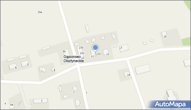 Gąsiorowo Olsztyneckie, Gąsiorowo Olsztyneckie, 11a, mapa Gąsiorowo Olsztyneckie