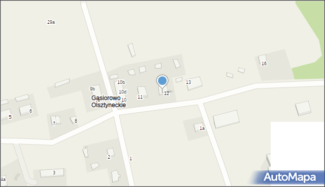 Gąsiorowo Olsztyneckie, Gąsiorowo Olsztyneckie, 12A, mapa Gąsiorowo Olsztyneckie